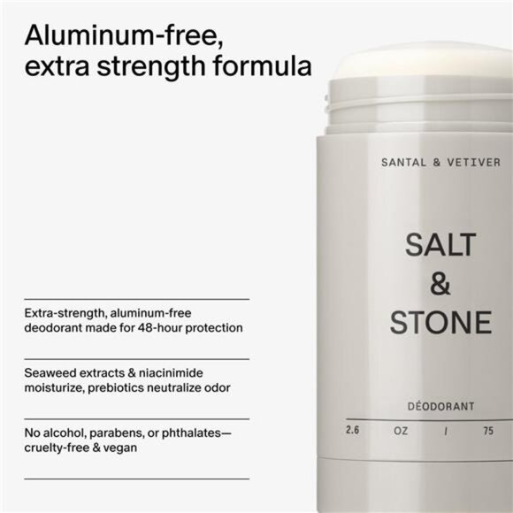 SALT & STONE Aluminum Free Deodorant | Extra Strength 48 Hour Protection for - Picture 5 of 7